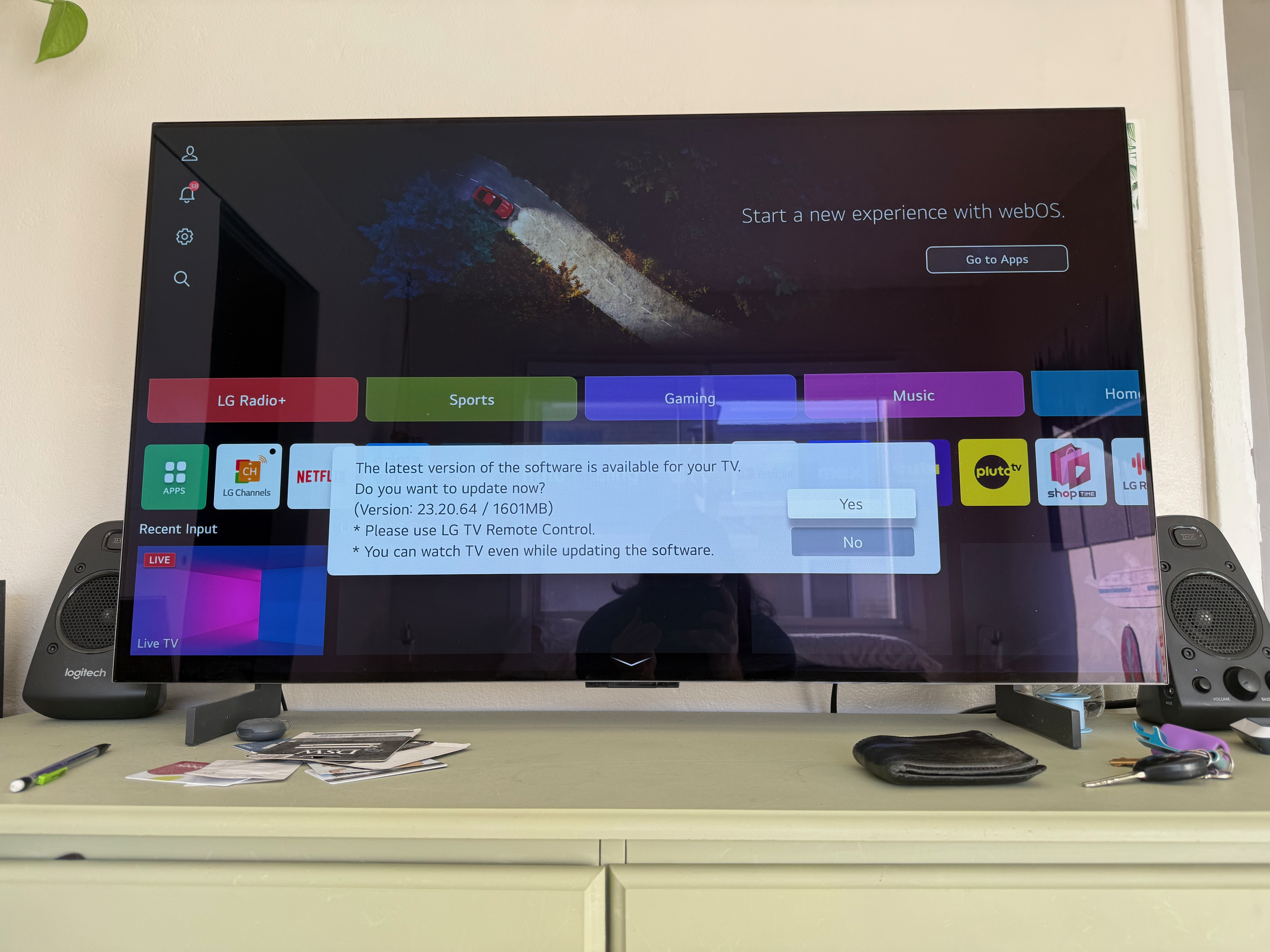 TV update pop-up